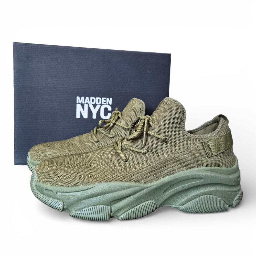 NIB Madden NYC Men's Fashion Casual Sneaker Size 10.5, 13 Olive Green
